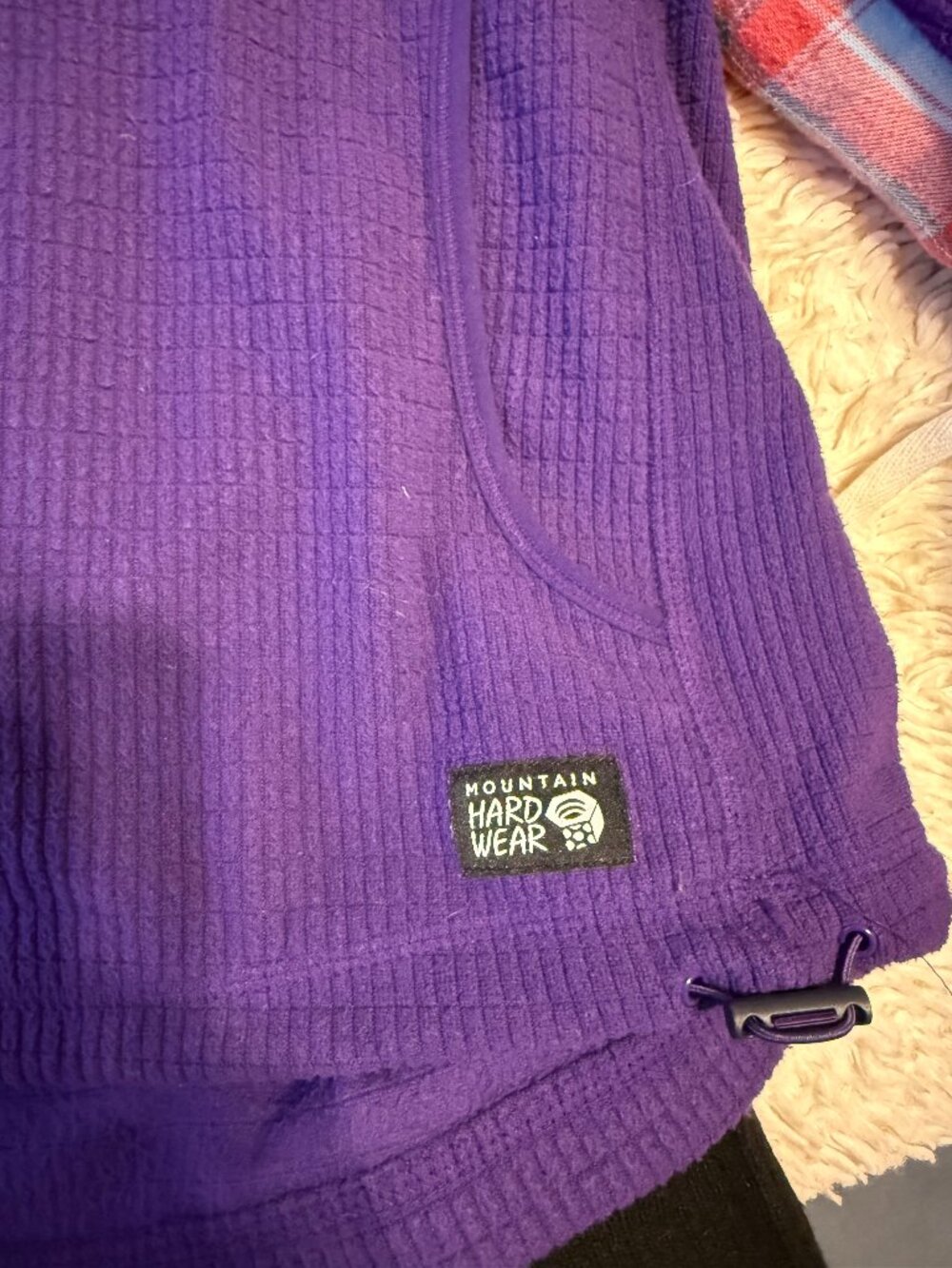 Mountain Hardwear Purple Fleece Pullover w/ Hood - Picture 5 of 5